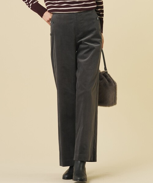 J.PRESS Ladies(J.プレス レディス)の「【WEB限定カラーあり】AIR DUROY LIGHT セミ ワイド パンツ(その他パンツ・レディース・ネイビー系/ベージュ系/グレー系・XS/S)」の1枚目の写真