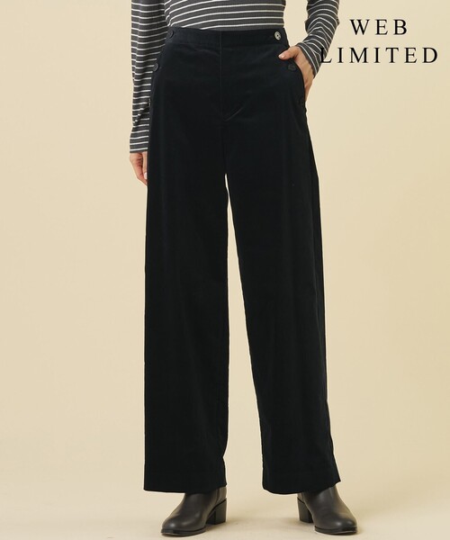 J.PRESS Ladies(J.プレス レディス)の「【WEB限定カラーあり】AIR DUROY LIGHT セミ ワイド パンツ(その他パンツ・レディース・ネイビー系/ベージュ系/グレー系・XS/S)」の3枚目の写真