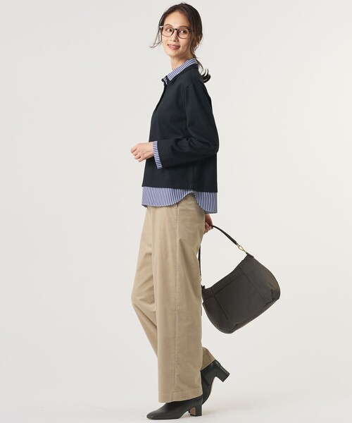 J.PRESS Ladies(J.プレス レディス)の「【WEB限定カラーあり】AIR DUROY LIGHT セミ ワイド パンツ(その他パンツ・レディース・ネイビー系/ベージュ系/グレー系・XS/S)」の7枚目の写真