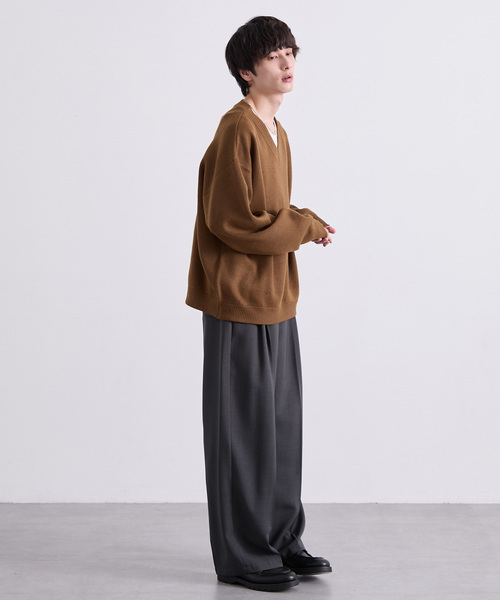 EMMA CLOTHES(エマクローズ)の「ミラノリブVネックニット〈ウォッシャブル〉(ニット/セーター・メンズ・グレー/ブラック/レッド/オフホワイト/グリーン/ブラウン・S/L/M)」の19枚目の写真