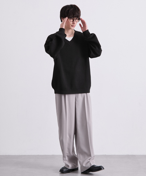 EMMA CLOTHES(エマクローズ)の「ミラノリブVネックニット〈ウォッシャブル〉(ニット/セーター・メンズ・グレー/ブラック/レッド/オフホワイト/グリーン/ブラウン・S/L/M)」の17枚目の写真