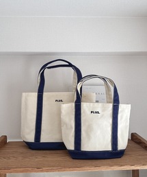 PLUS. ロゴ刺繍キャンバストートバッグS 【UNISEX ITEM】
