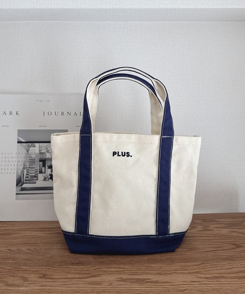 AS KNOW AS plus(アズノゥアズプラス)の「PLUS. ロゴ刺繍キャンバストートバッグS 【UNISEX ITEM】(トートバッグ・レディース・ブラウン/ピンク/グリーン/アイボリー・FREE)」の10枚目の写真