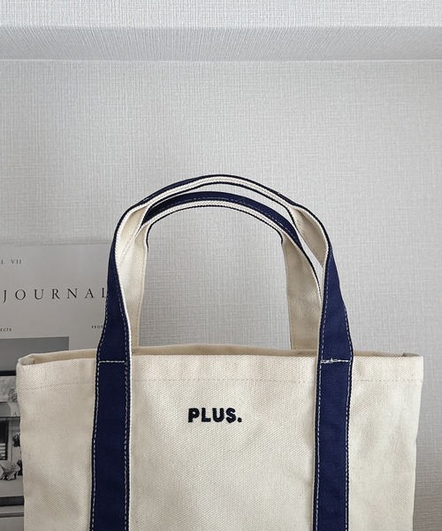 AS KNOW AS plus(アズノゥアズプラス)の「PLUS. ロゴ刺繍キャンバストートバッグS 【UNISEX ITEM】(トートバッグ・レディース・ブラウン/ピンク/グリーン/アイボリー・FREE)」の11枚目の写真
