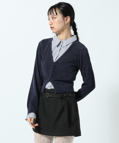 PAGEBOY(ページボーイ)の「シャツドッキングチビモールカーディガン(カーディガン/ボレロ・レディース・ネイビー/ブラック・FREE)」の21枚目の写真