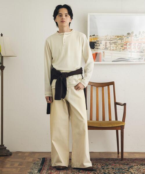SENSE OF PLACE by URBAN RESEARCH(センスオブプレイスバイアーバンリサーチ)の「フェイクレイヤードヘンリーネックロングTシャツ(Tシャツ/カットソー・メンズ・グレー/ブラック/アイボリー・MEDIUM/LARGE)」の10枚目の写真