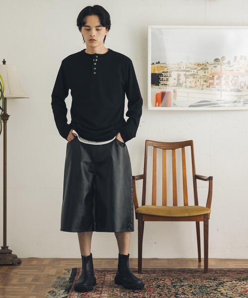 SENSE OF PLACE by URBAN RESEARCH(センスオブプレイスバイアーバンリサーチ)の「フェイクレイヤードヘンリーネックロングTシャツ(Tシャツ/カットソー・メンズ・グレー/ブラック/アイボリー・MEDIUM/LARGE)」の21枚目の写真