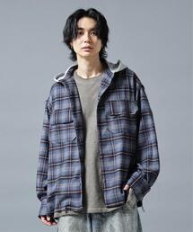 DANKE SCHON | DankeSchon/ダンケシェーン/CUTOFF SWEATHOOD CHECK SHIRTS(シャツ/ブラウス)