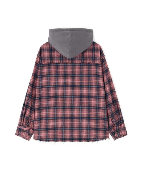 DANKE SCHON(ダンケシェーン)の「DankeSchon/ダンケシェーン/CUTOFF SWEATHOOD CHECK SHIRTS(シャツ/ブラウス・メンズ・ブルー/ピンク/カーキ/ホワイト・M/L)」の18枚目の写真