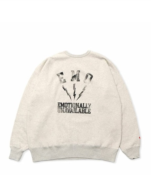 EMOTIONALLY UNAVAILABLE(エモーショナリー アンアベイラブル)の「EMOTIONALLY UNAVAILABLE EU THUNDER CREW(スウェット・メンズ・アイボリー/ネイビー・M)」の4枚目の写真
