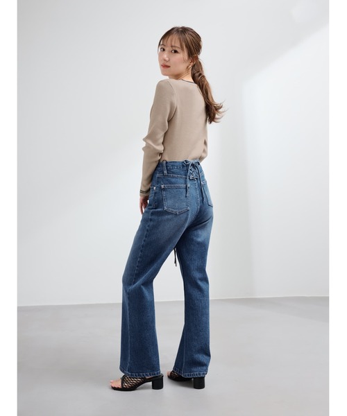 COHINA（コヒナ）の「【CONVERSE別注】コンビカラーヘンリーネックニット 【低身長・小柄女性】（ニット/セーター・レディース・グレイッシュベージュ/ボルドー/ホワイト×レッド・ONE SIZE）」の18枚目の写真
