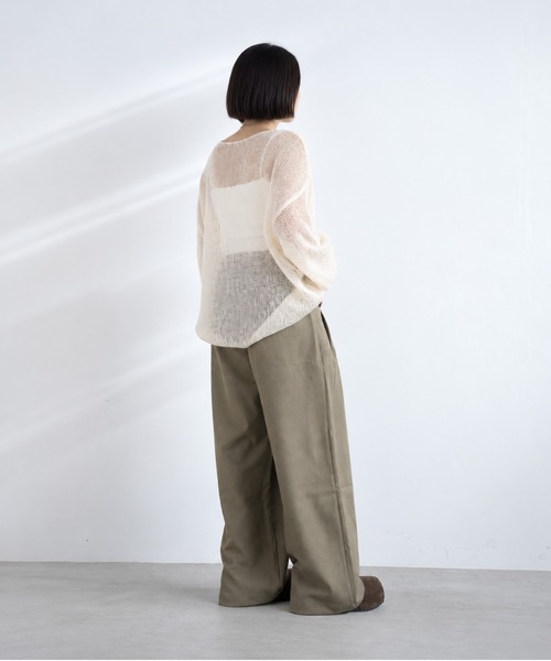 bashful base Oriental(バッシュフルベースオリエンタル)の「【bbO】マルチタックデザインワイドスラックス(スラックス・レディース・チャコールグレー/ベージュ/ブラック・FREE)」の9枚目の写真