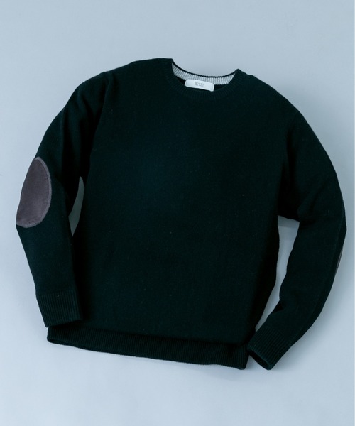 URBAN RESEARCH ROSSO MEN(アーバンリサーチロッソメン)の「『XLサイズあり』ハミルトンラムズウールエルボーパッチニット(ニット/セーター・メンズ・ベージュ/ブラウン/ネイビー/ブラック/ベージュ系その他/ミント/チャコールグレー・MEDIUM/LARGE/X-LARGE/SMALL)」の2枚目の写真
