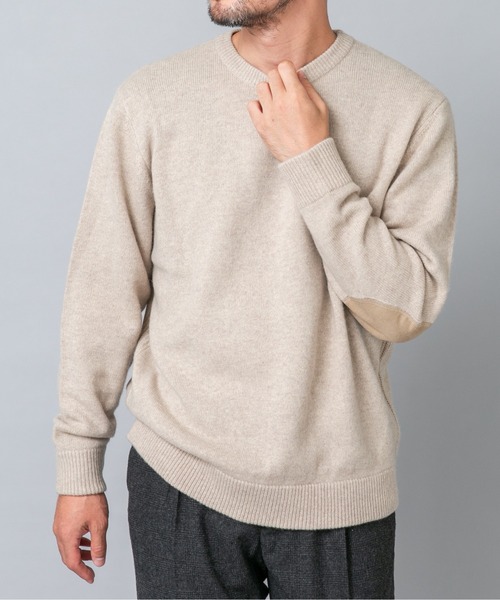 URBAN RESEARCH ROSSO MEN(アーバンリサーチロッソメン)の「『XLサイズあり』ハミルトンラムズウールエルボーパッチニット(ニット/セーター・メンズ・ベージュ/ブラウン/ネイビー/ブラック/ベージュ系その他/ミント/チャコールグレー・MEDIUM/LARGE/X-LARGE/SMALL)」の21枚目の写真