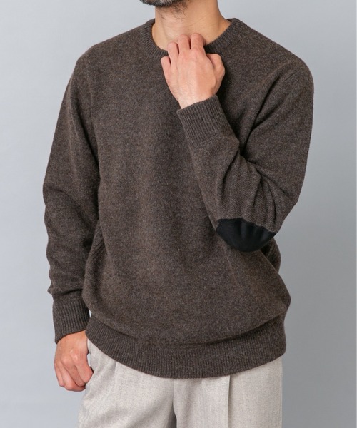 URBAN RESEARCH ROSSO MEN(アーバンリサーチロッソメン)の「『XLサイズあり』ハミルトンラムズウールエルボーパッチニット(ニット/セーター・メンズ・ベージュ/ブラウン/ネイビー/ブラック/ベージュ系その他/ミント/チャコールグレー・MEDIUM/LARGE/X-LARGE/SMALL)」の18枚目の写真