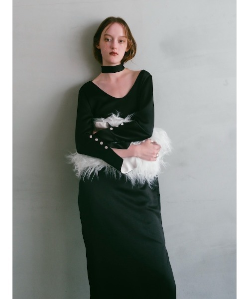 ILANIS(イラニス)の「Essential Satin Dress(ワンピース・レディース・アイボリー/ブラック・FREE)」の20枚目の写真