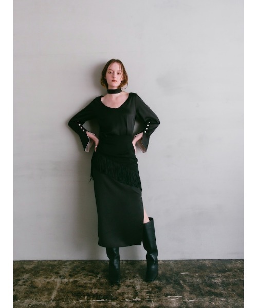 ILANIS(イラニス)の「Essential Satin Dress(ワンピース・レディース・アイボリー/ブラック・FREE)」の22枚目の写真