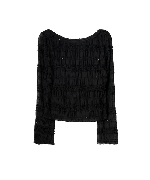 Her lip to(ハーリップトゥー)の「Rosine Shirring Top(その他トップス・レディース・ブラック/ホワイト系・S/M)」の2枚目の写真