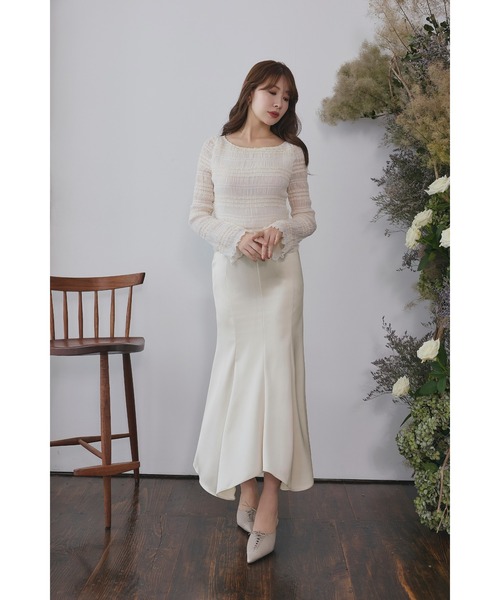 Her lip to(ハーリップトゥー)の「Rosine Shirring Top(その他トップス・レディース・ブラック/ホワイト系・S/M)」の4枚目の写真