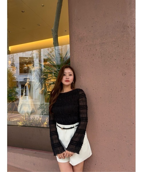 Her lip to(ハーリップトゥー)の「Rosine Shirring Top(その他トップス・レディース・ブラック/ホワイト系・S/M)」の18枚目の写真