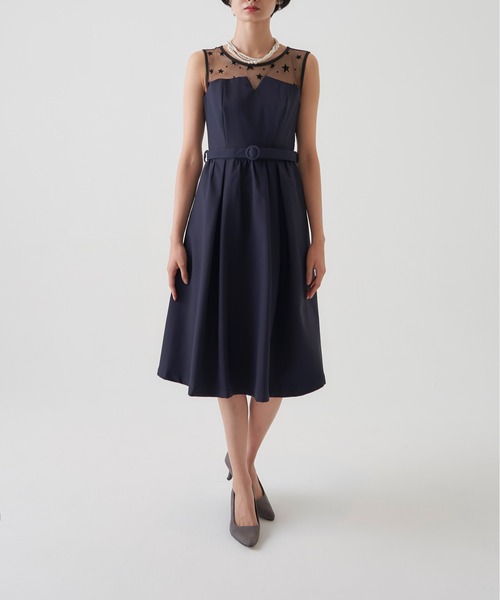My shawty(マイシャウティー)の「star tule flare onepiece(ドレス・レディース・ブラック/ネイビー・LARGE/MEDIUM/SMALL)」の8枚目の写真