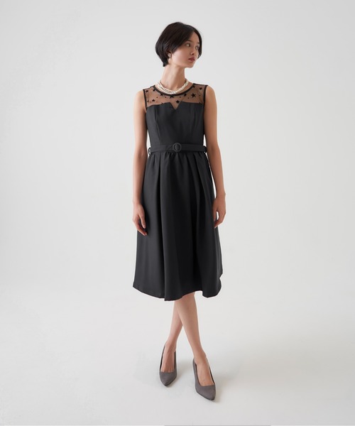 My shawty(マイシャウティー)の「star tule flare onepiece(ドレス・レディース・ブラック/ネイビー・LARGE/MEDIUM/SMALL)」の3枚目の写真