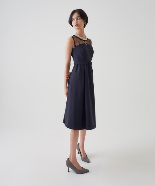 My shawty(マイシャウティー)の「star tule flare onepiece(ドレス・レディース・ブラック/ネイビー・LARGE/MEDIUM/SMALL)」の6枚目の写真