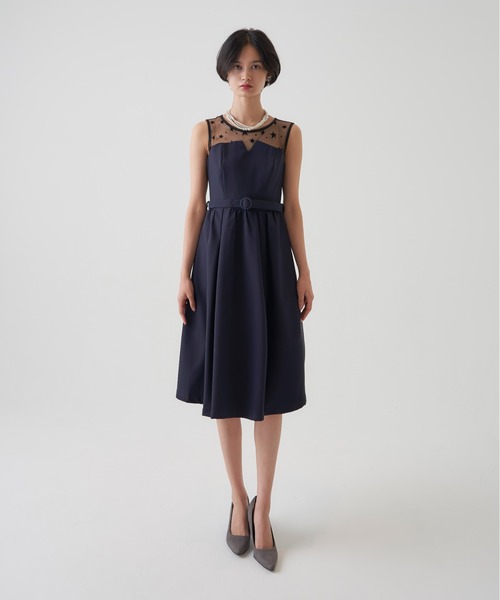 My shawty(マイシャウティー)の「star tule flare onepiece(ドレス・レディース・ブラック/ネイビー・LARGE/MEDIUM/SMALL)」の7枚目の写真