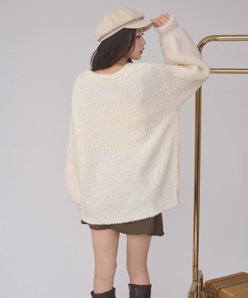 Ambre Neige(アンブルネージュ)の「2way lace up knit / 2WAYレースアップニット(ニット/セーター・レディース・ダークブラウン/ピンクベージュ/アイボリー・FREE)」の11枚目の写真
