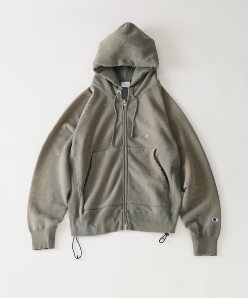 Champion(チャンピオン)の「《追加》CHAMPION / チャンピオン 別注 R/W オーバーダイ ジップパーカー(パーカー・メンズ・ブラック/カーキ/Red・MEDIUM/LARGE)」の17枚目の写真
