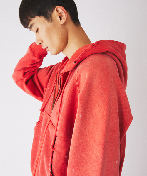 Champion(チャンピオン)の「《追加》CHAMPION / チャンピオン 別注 R/W オーバーダイ ジップパーカー(パーカー・メンズ・ブラック/カーキ/Red・MEDIUM/LARGE)」の20枚目の写真