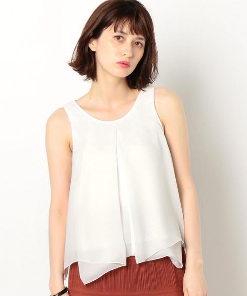 Another Edition(アナザーエディション)の「ドレープタンクトップ/AEMBC ドレープ TANK TOP◆(Tシャツ/カットソー・レディース・オフホワイト/ブラック・FREE)」の1枚目の写真