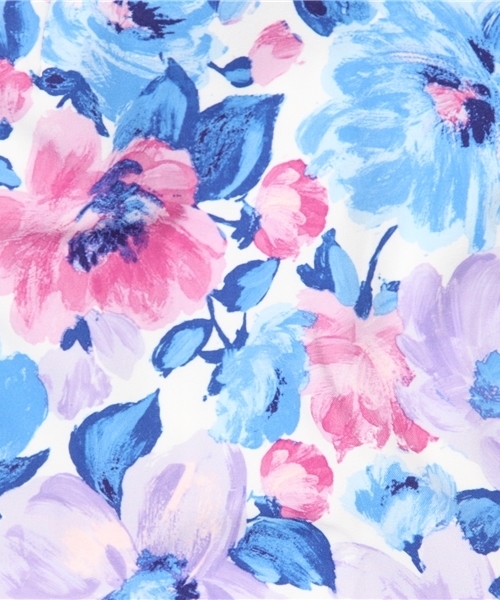 スカート スカートウエストギャザーフラワージャストウエストスカート