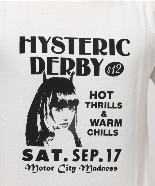 HYSTERIC GLAMOUR（ヒステリックグラマー）の「HYS DERBY pt T-SH（Tシャツ/カットソー・メンズ・ホワイト/インディゴブルー/トップグレー・X-LARGE/LARGE/MEDIUM/SMALL）」の9枚目の写真
