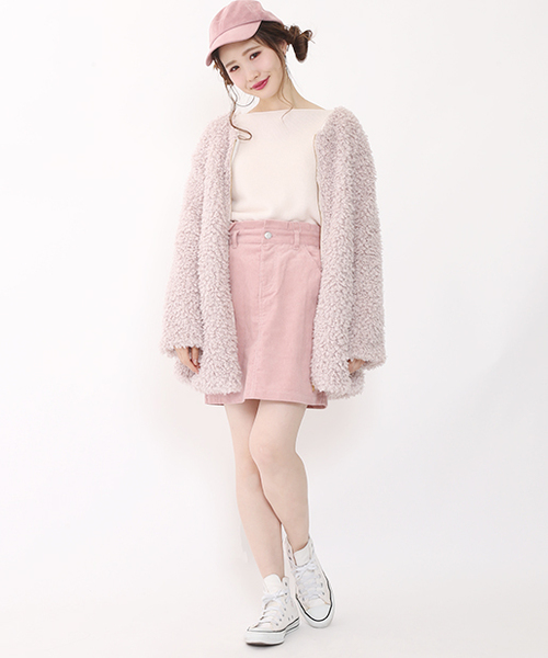 one after another NICE CLAUP（ワンアフターアナザーナイスクラップ）の「コーデュロイタイトスカート（スカート・レディース・ピンク/キャメル/アイボリー・FREE）」の16枚目の写真