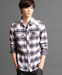 NICOLE CLUB FOR MEN | 『Safari1月号掲載』コットンウールチェックシャツ(シャツ/ブラウス)
