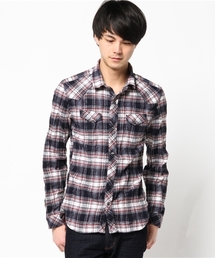 NICOLE CLUB FOR MEN | コットンウールチェックシャツ(シャツ/ブラウス)