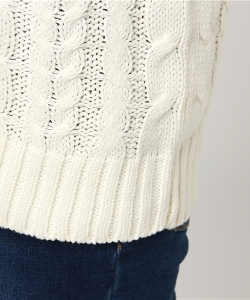 SLY（スライ）の「COTTON RELAX CABLE TOPS（ニット/セーター・レディース・ブラック/ブルー/オフホワイト・FREE）」の9枚目の写真