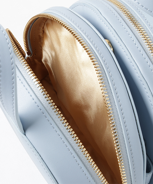 HASHIBAMI（ハシバミ）の「【Hashibami】ラウンド2WAYショルダー（ショルダーバッグ・レディース・ブルー/ベージュ/ネイビー・FREE）」の4枚目の写真