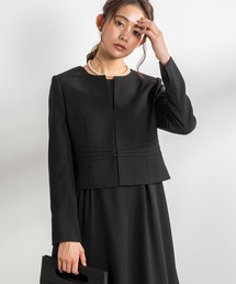 form forma（フォルムフォルマ）の「【WEB限定】【喪服】ノーカラー＆フレアワンピース ブラックフォーマルセットアップスーツ＜大きいサイズ有＞/卒業式（卒園式）入学式（入園式）七五三・お宮参り（スーツセット・レディース）」