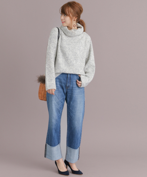 URBAN RESEARCH Sonny Label（アーバンリサーチサニーレーベル）の「ブークレタートルネックニット（ニット/セーター・レディース・オフホワイト/ピンク/グリーン・FREE）」の12枚目の写真