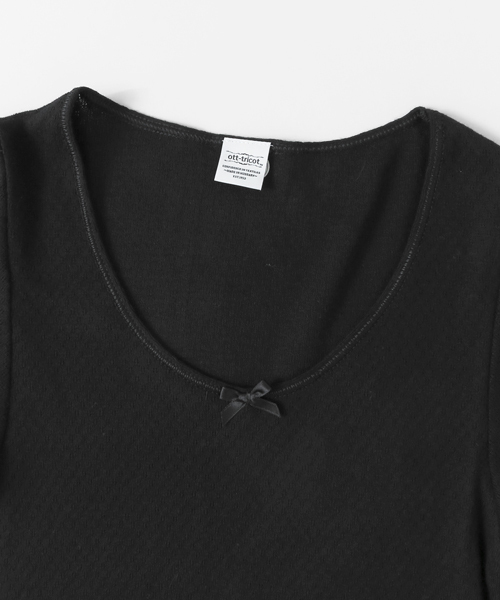URBAN RESEARCH DOORS(アーバンリサーチドアーズ)の「【店舗振り分け】ott-tricot CREW NECK L SLEEVE PULLOVER∴(Tシャツ/カットソー・レディース・ホワイト/ブラック/ピンク・ONE)」の7枚目の写真