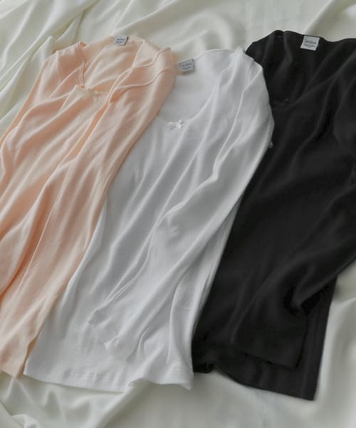 URBAN RESEARCH DOORS(アーバンリサーチドアーズ)の「【店舗振り分け】ott-tricot CREW NECK L SLEEVE PULLOVER∴(Tシャツ/カットソー・レディース・ホワイト/ブラック/ピンク・ONE)」の15枚目の写真