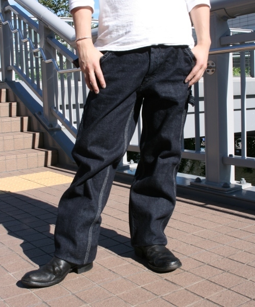 Made in JAPAN denim (middle straight)（メイドインジャパンデニム（ミドルストレート））の「【Made in Japan】70s PAINTER WORK PANTS -OneWash-/デニムペインターワークパンツ（デニムパンツ・メンズ・インディゴブルー・28inch/30inch/32inch/34inch/36inch）」の10枚目の写真