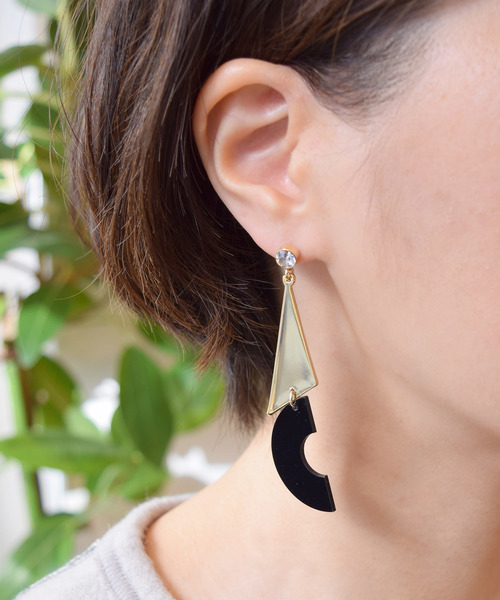 ジオメトリックデザイン ピアス（ピアス（両耳用））｜petitcro 