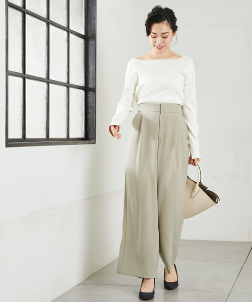 RIVE DROITE(リヴドロワ)の「ダブルクロスワイドパンツ(その他パンツ・レディース・ブラック/カーキ/ラベンダー・38/36)」の2枚目の写真