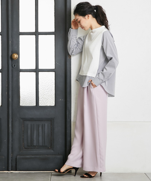 RIVE DROITE(リヴドロワ)の「ダブルクロスワイドパンツ(その他パンツ・レディース・ブラック/カーキ/ラベンダー・38/36)」の8枚目の写真