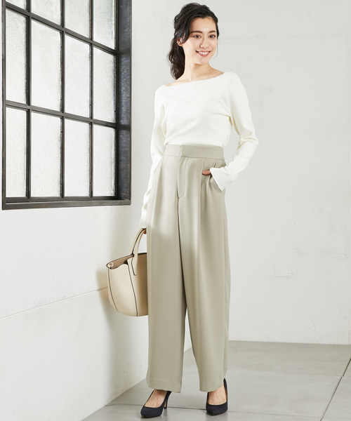 RIVE DROITE(リヴドロワ)の「ダブルクロスワイドパンツ(その他パンツ・レディース・ブラック/カーキ/ラベンダー・38/36)」の9枚目の写真