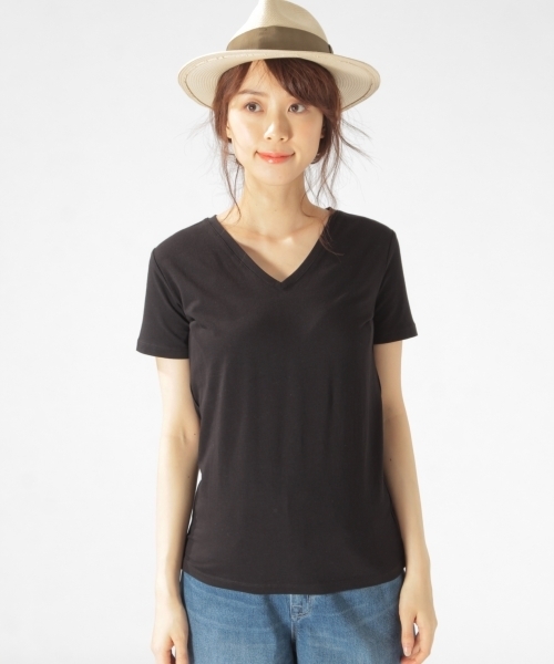 BAYFLOW（ベイフロー）の「BAYFLOW／コットンVネックプルオーバー 18SS（Tシャツ/カットソー・レディース・カーキ/ホワイト/ブラック・SMALL/MEDIUM）」の5枚目の写真