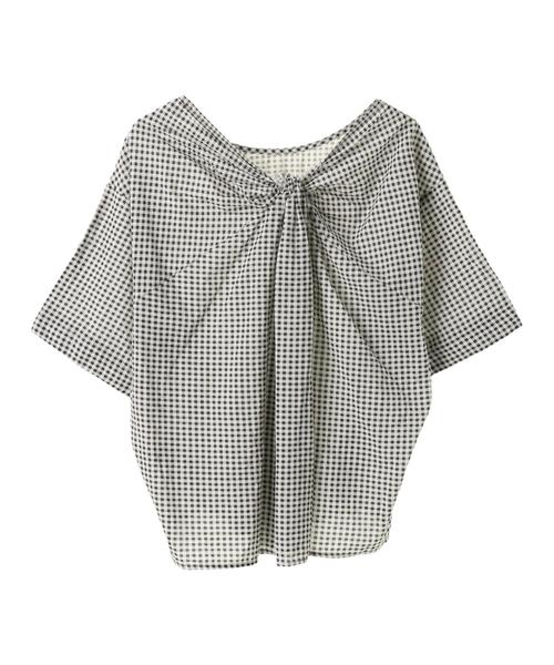 AMERICAN HOLIC（アメリカンホリック）の「・マドラスチェックバックねじりブラウス（シャツ/ブラウス・レディース・ネイビー/ピンク/ターコイズブルー/ベージュ系その他/ストライプ/その他5/オフホワイト/ドット・FREE）」の16枚目の写真